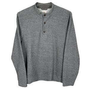 Marine Layer Henley Sweater Sweatshirt Men's Large Gray Textured Preppy Casual